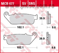 Set placute frana TRW MCB677SV - Honda CBR 250-300-650 - CB-CBF 500 - VL 600 Transalp -  NC 750 Integra - VT 750 Shadow